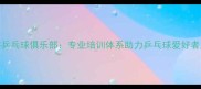 菏泽天宇乒乓球俱乐部专业培训体系助力乒乓球爱好者成长指南