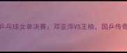 2000年乒乓球女单决赛邓亚萍VS王楠国乒传奇对决