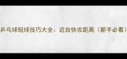 乒乓球短球技巧大全近台快攻距离新手必看