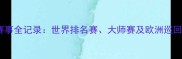 斯诺克赛事全记录世界排名赛大师赛及欧洲巡回赛盘点