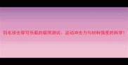羽毛球击穿可乐瓶的极限测试运动冲击力与材料强度的科学
