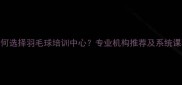 如何选择羽毛球培训中心专业机构推荐及系统课程
