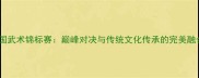 全国武术锦标赛巅峰对决与传统文化传承的完美融合