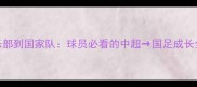 国家队青训从俱乐部到国家队球员必看的中超国足成长全攻略