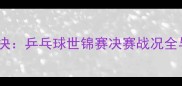 日本乒乓球队巅峰对决乒乓球世锦赛决赛战况全与夺冠悬念深度追踪