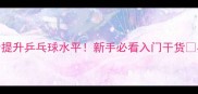 赵勇教练教你3步提升乒乓球水平新手必看入门干货乒乓球技巧分享
