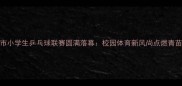 南京市小学生乒乓球联赛圆满落幕校园体育新风尚点燃青苗活力