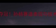 仁川运会孙杨强势夺冠孙杨赛道表现与技术分析全网最全赛事回顾