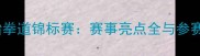 全国跆拳道锦标赛赛事亮点全与参赛指南