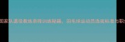 张伟15年国家队退役教练亲授训练秘籍羽毛球运动员选拔标准与职业发展路径