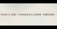 羽毛球入门必看中羽装备性价比王炸推荐附避坑指南