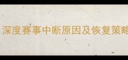 中断的足球比赛深度赛事中断原因及恢复策略附著名案例