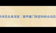 罗马队赛季球员名单深度意甲豪门阵型和转会动态全公开