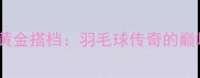 林丹职业生涯中的五大黄金搭档羽毛球传奇的巅峰对决与团队协作艺术
