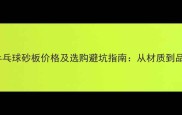 最新乒乓球砂板价格及选购避坑指南从材质到品牌全