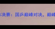 中国乒乓球总决赛国乒巅峰对决巅峰战况全纪录