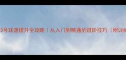 羽毛球3号球速提升全攻略从入门到精通的进阶技巧附训练计划
