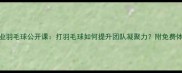MetLife企业羽毛球公开课打羽毛球如何提升团队凝聚力附免费体验攻略