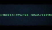羽毛球比赛体力不足的应对策略科学训练与能量管理全