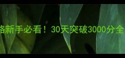 羽毛球积分挑战保姆级攻略新手必看30天突破3000分全流程拆解附进阶技巧
