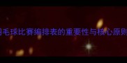 羽毛球比赛编排表的重要性与核心原则