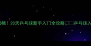从手忙脚乱到挥拍流畅20天乒乓球新手入门全攻略乒乓球入门新手必看健身打卡