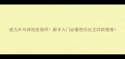 波力乒乓球拍全测评新手入门必看性价比王炸款推荐