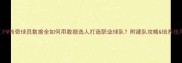 FM传奇球员数据全如何用数据选人打造职业球队附建队攻略培养技巧
