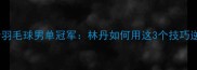 里约奥运会羽毛球男单冠军林丹如何用这3个技巧逆袭夺冠
