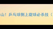 接发球稳如泰山乒乓球侧上旋球必杀技附教学视频