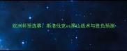 欧洲杯预选赛斯洛伐克vs黑山战术与胜负预测