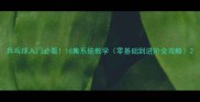 乒乓球入门必看16集系统教学零基础到进阶全攻略