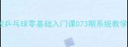上海体校乒乓球零基础入门课073期系统教学全攻略