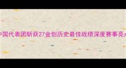 国际泳联世锦赛中国代表团斩获27金创历史最佳战绩深度赛事亮点与人才培养体系