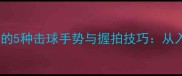 职业羽毛球运动员必学的5种击球手势与握拍技巧从入门到进阶的实战指南